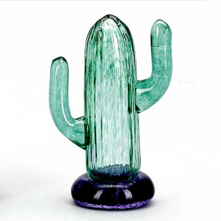 Gunnel Sahlin Kosta Boda Texas Cactus with lilac base (model 99041)