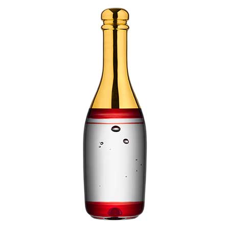 Kjell Engman Kosta Boda Celebrate Red champagne bottle (model 91302)