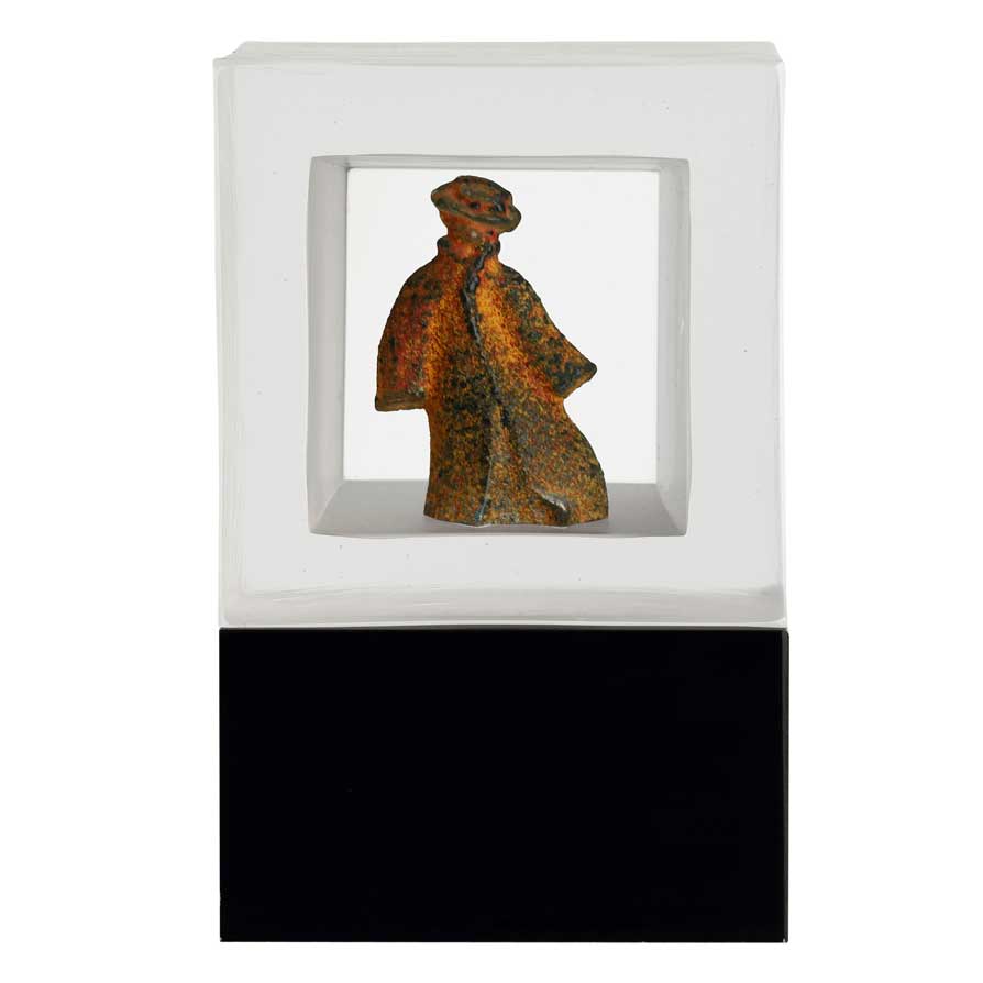 Kjell Engman Kosta Boda Snapshots Man in Trenchcoat (model 90425)