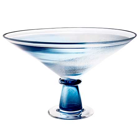 Kjell Engman Kosta Boda Twister Blue bowl on foot (model 50729)