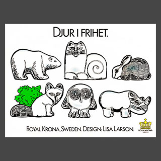 Lisa Larson glas Kartong från serien  ”Djur i frihet”