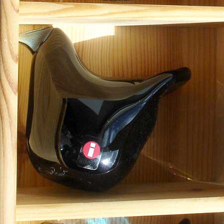 Oiva Toikka Nuutajärvi Iittala bird Flycatcher black with metallic beak