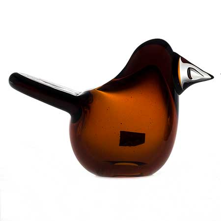 Oiva Toikka Nuutajärvi Iittala bird Flycatcher brown / Sieppo ruskea