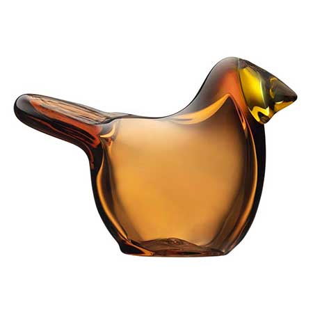 Oiva Toikka Nuutajärvi Iittala bird Flycatcher cupper with lemon yellow beak