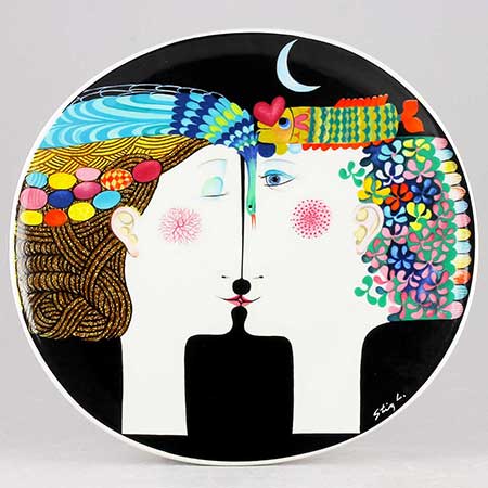 Stig Lindberg Art Plate Månsken (Moonlight), width 25 cm