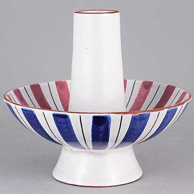 Stig Lindberg Faience Candleholder (model 25), height 13 cm
