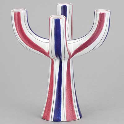 Stig Lindberg Faience Candleholder (model 28), height 24 cm