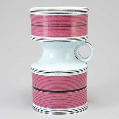 Stig Lindberg Faience Vase with handle (1966), height 22 cm