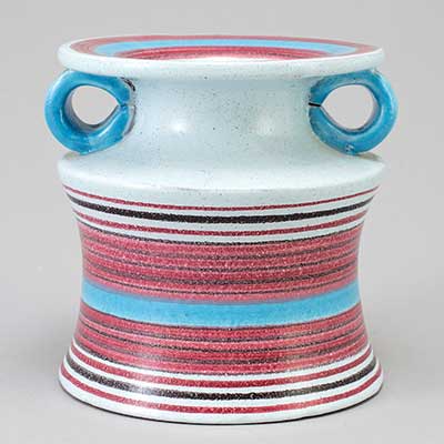 Stig Lindberg Faience Vase with handles (1966), height 12 cm