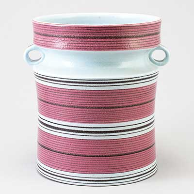 Stig Lindberg Faience Vase with handles (1966), height 23 cm