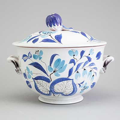 Stig Lindberg Faience Bowl with lid (model 10), height 20 cm