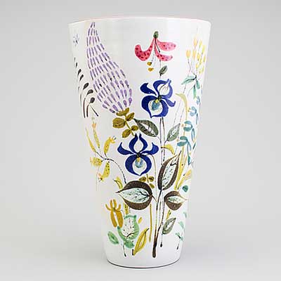 Stig Lindberg Faience Vase with cone shape (model 126), height 35 cm