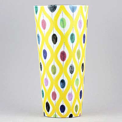 Stig Lindberg Faience Vase with cone shape (model 128), height 21 cm