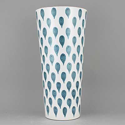 Stig Lindberg Faience Vase with cone shape (model 130), height 28 cm