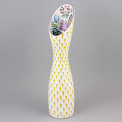 Stig Lindberg Faience Vase with snake shape (model 181), height 30 cm