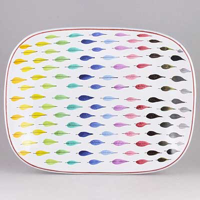 Stig Lindberg Faience Rectangular dish (model 75), length 32 cm