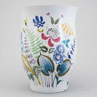Stig Lindberg Faience Vase with swelling body (model 134), height 22 cm