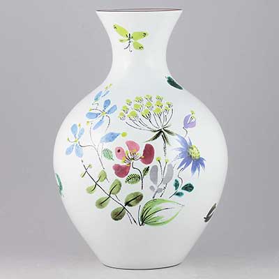 Stig Lindberg Faience Vase with swelling body (model 138), height 27 cm
