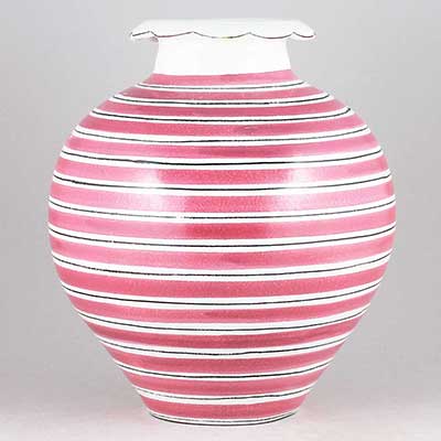 Stig Lindberg Faience Vase with swelling body (model 139), height 23 cm