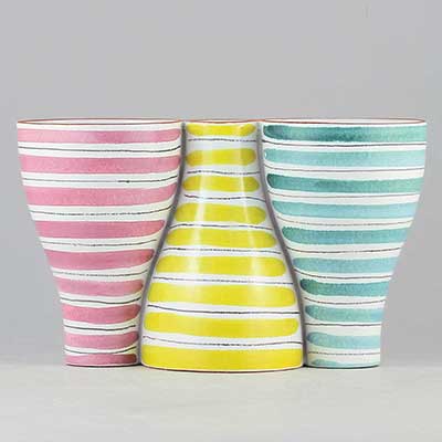 Stig Lindberg Faience Vase ”Snurran” (model 26:3), height 12 cm