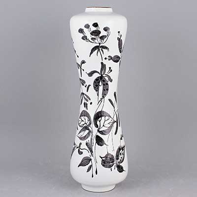 Stig Lindberg Faience Vase with hourglass shape (model 164), height 26 cm 
