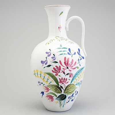 Stig Lindberg Faience Vase with handle (model 116), height 39 cm 