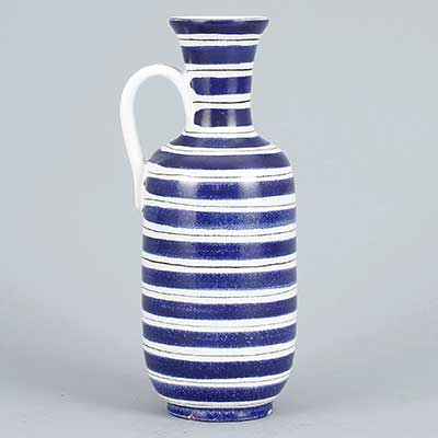 Stig Lindberg Faience Vase with handle (model 119), height 26 cm