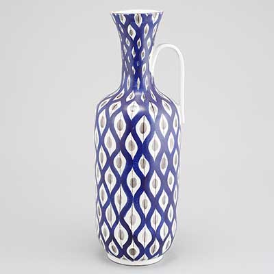 Stig Lindberg Faience Vase with handle (model 121), height 40 cm 