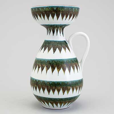 Stig Lindberg Faience Vase with handle (model 192), height 23 cm