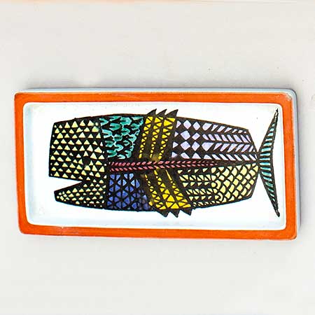 Stig Lindberg Karneval fisk fat 16 cm