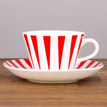 Stig Lindberg&nbsp;Matros Sailor kaffekopp med fat röd