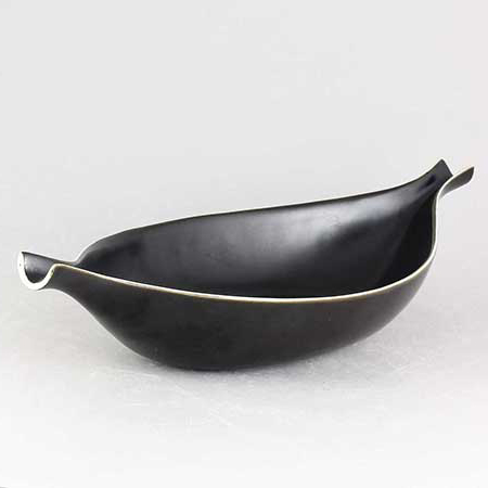 Stig Lindberg Bowl 284 (black), length 35 cm / 13.8 in