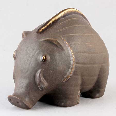 Stig Lindberg Zoo Wild boar, length 12 cm