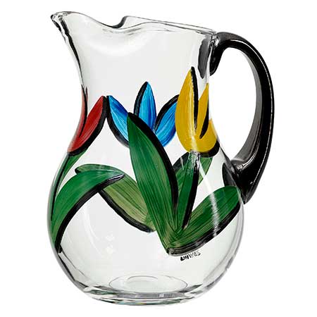 Ulrica Hydman-Vallien Kosta Boda Tulipa Pitcher. blue/red/yellow (89204)