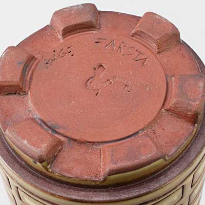 Farsta mark underneath a vase