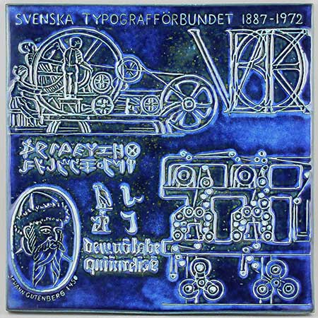 Lisa Larson väggplatta svenska typografförbundet