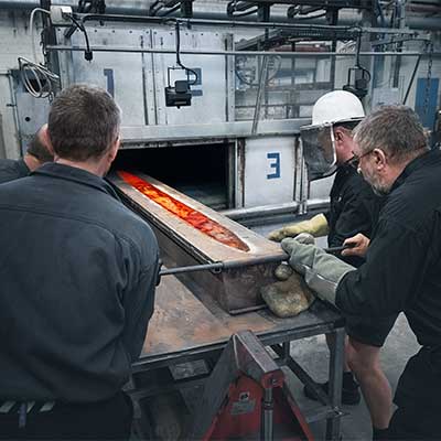 Mold is inserted into the oven