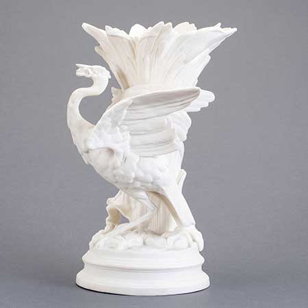 Parian sculpture "Hager i vass" (Heron in the reed). 1860-1890. Height 28 cm / 11.0 inches