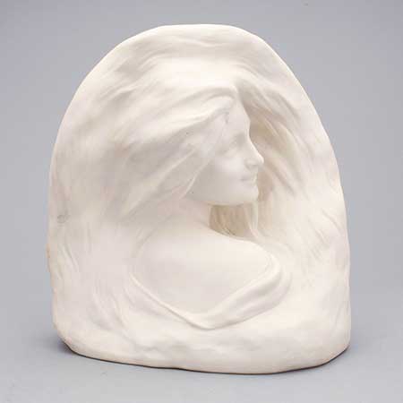 Parian sculpture "Leendet" (The smile). 1907-1925. Height 25 cm / 9.8 inches