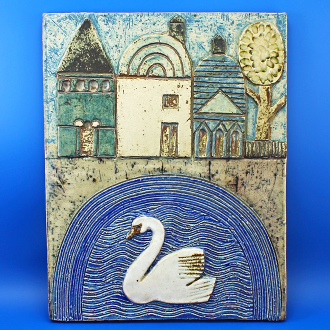 Lisa Larson wall plaque Swan