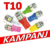 T10 styling med 5st 5050 SMD med valbara färger - passar 12 Volt
