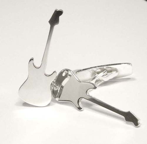 Manschettknappar silver elgitarr