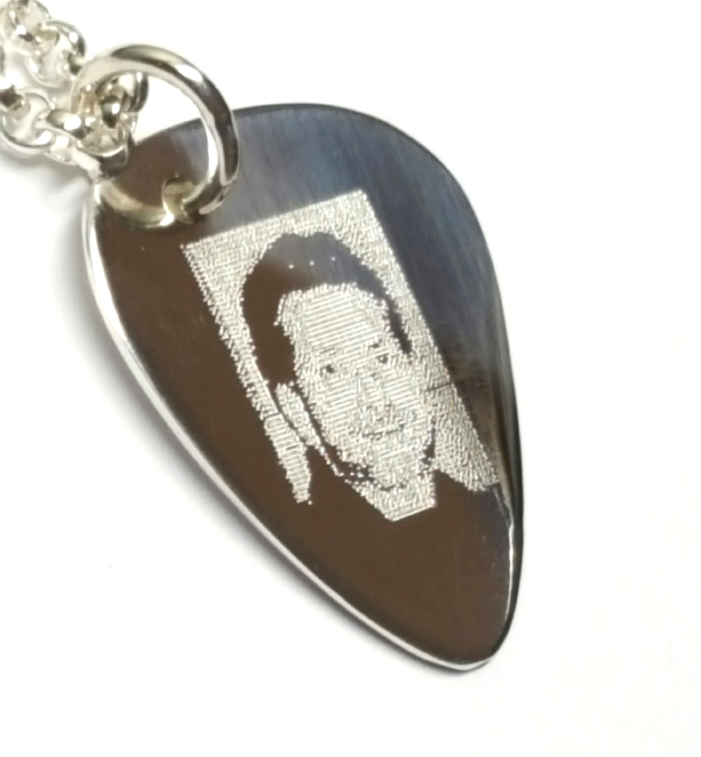 Silverhänge plektrum med fotogravyr