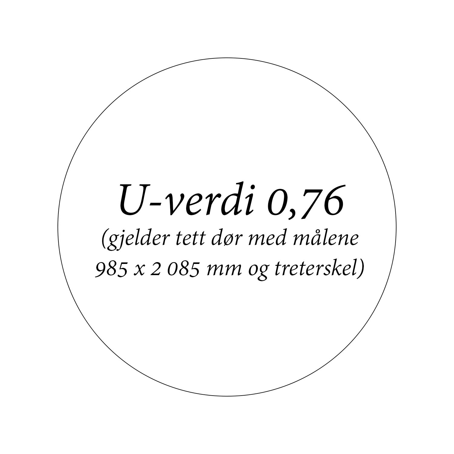 Boddør U-verdi 0,76