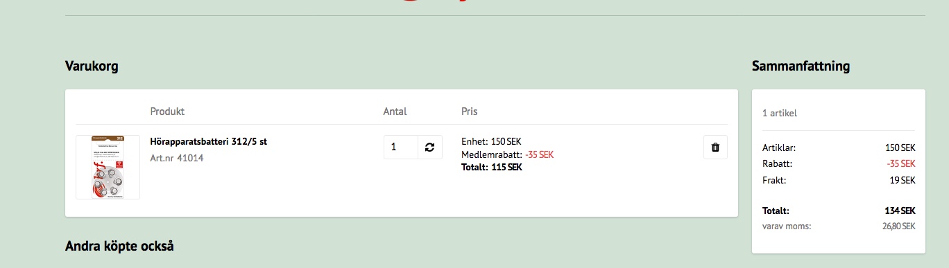 pris med rabatt