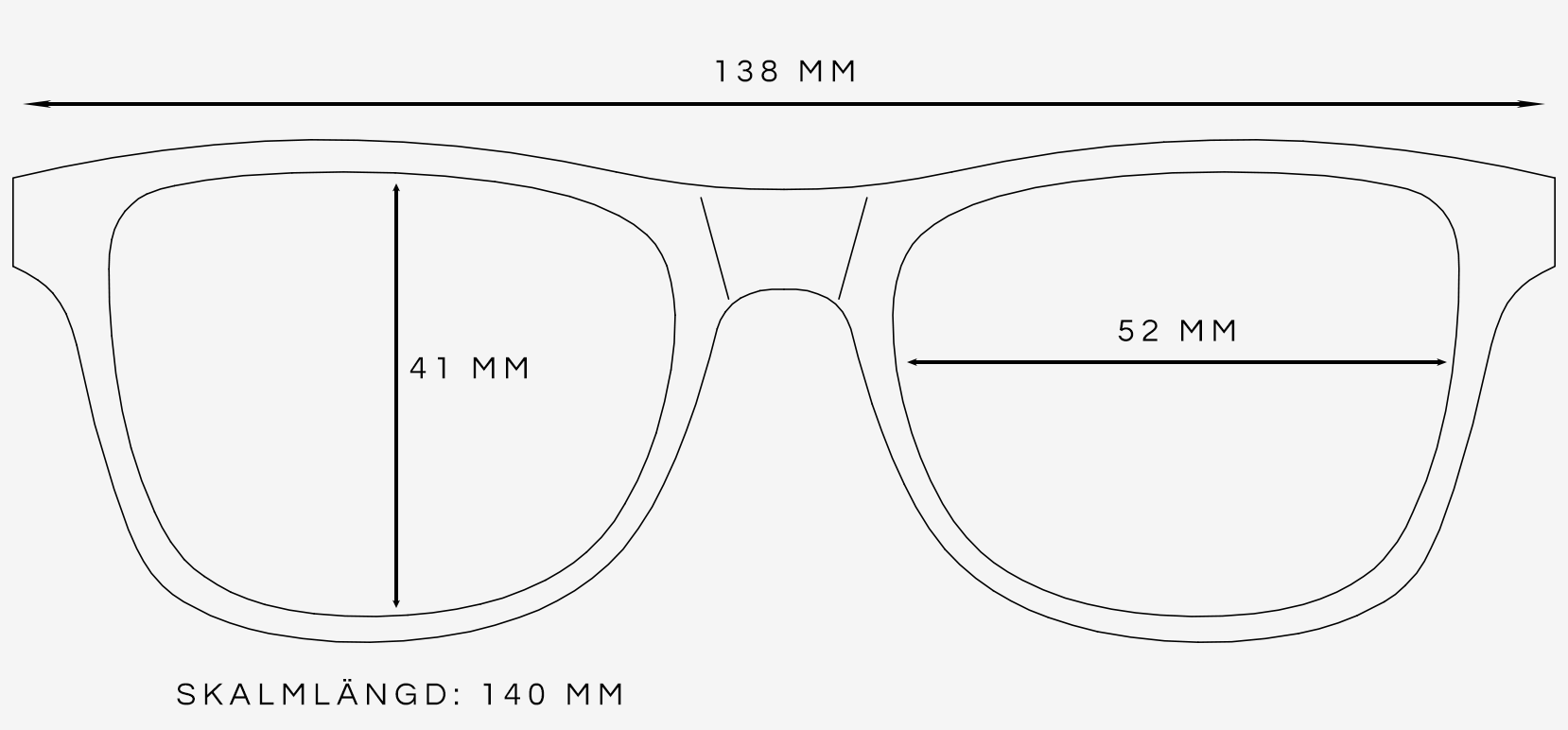 Wayfarer solglasögon storleksguide